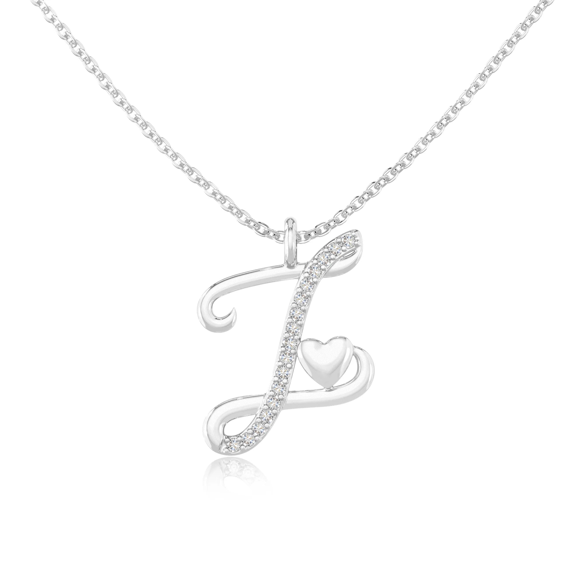 moissanite Initials necklaces in sterling silver 