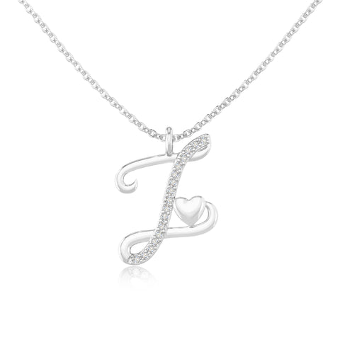 moissanite Initials necklaces in sterling silver 