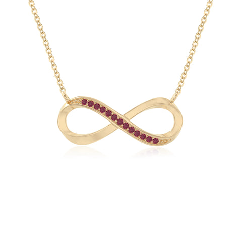 natural ruby infinity necklaces in yellow gold vermeil 