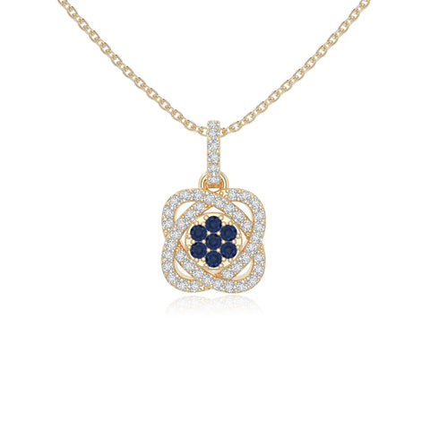 natural blue-sapphire inner power necklaces in yellow gold vermeil 