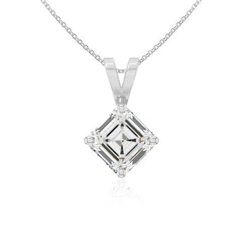 moissanite v-bale solitaire necklaces in sterling silver 
