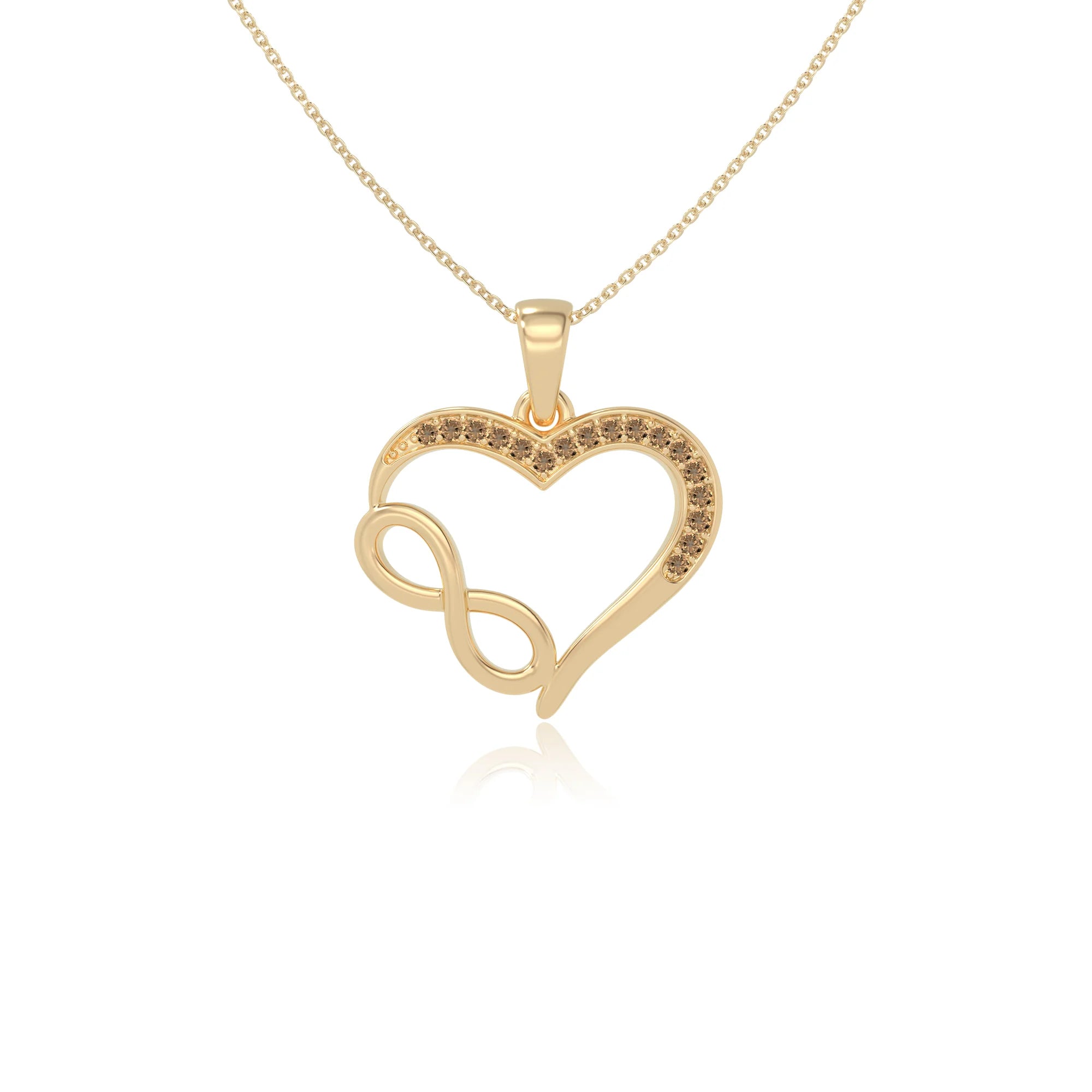 natural citrine infinity necklaces in yellow gold vermeil 
