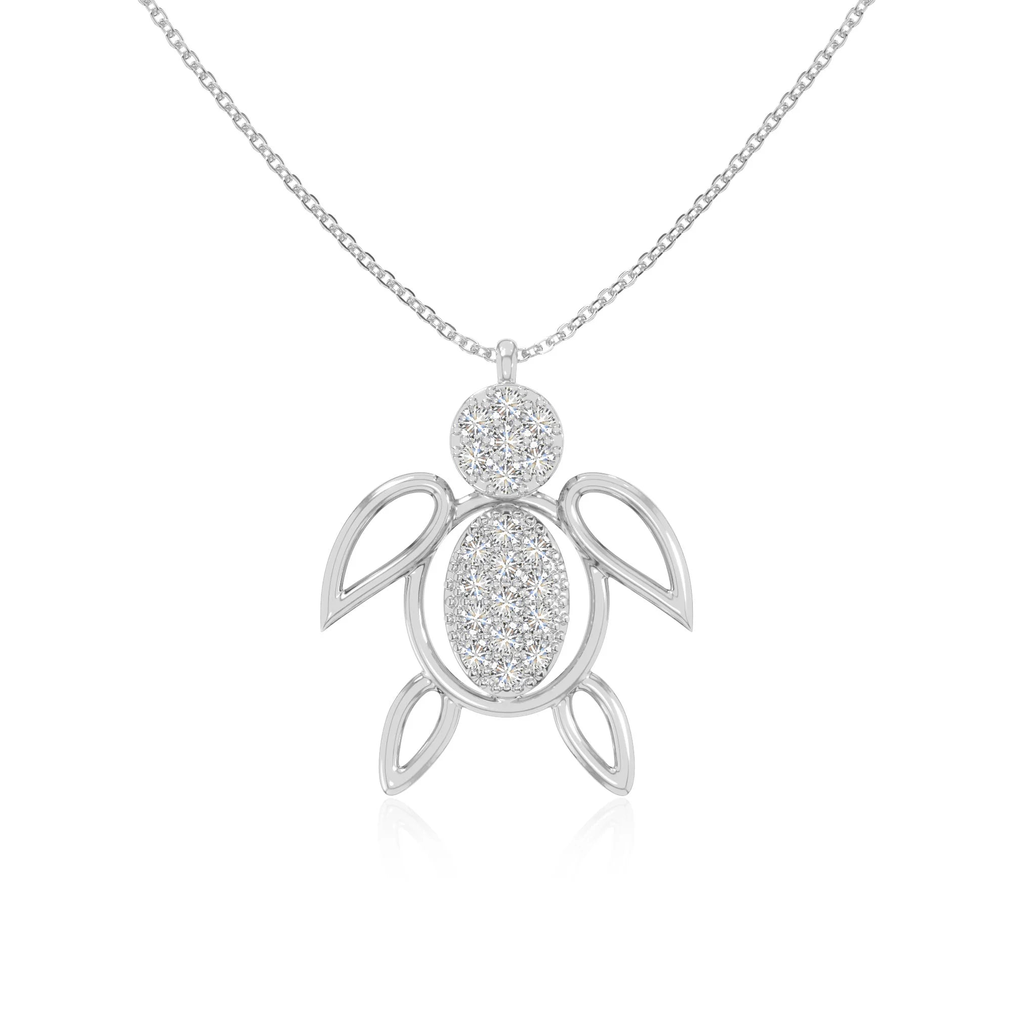 moissanite turtle necklaces in sterling silver 