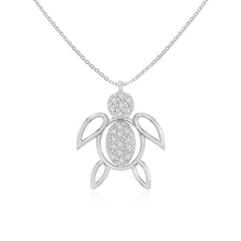 moissanite turtle necklaces in sterling silver 
