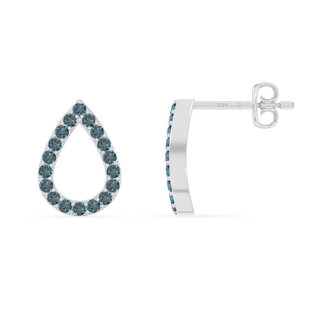 natural london-blue-topaz teardrop stud earrings in sterling silver 