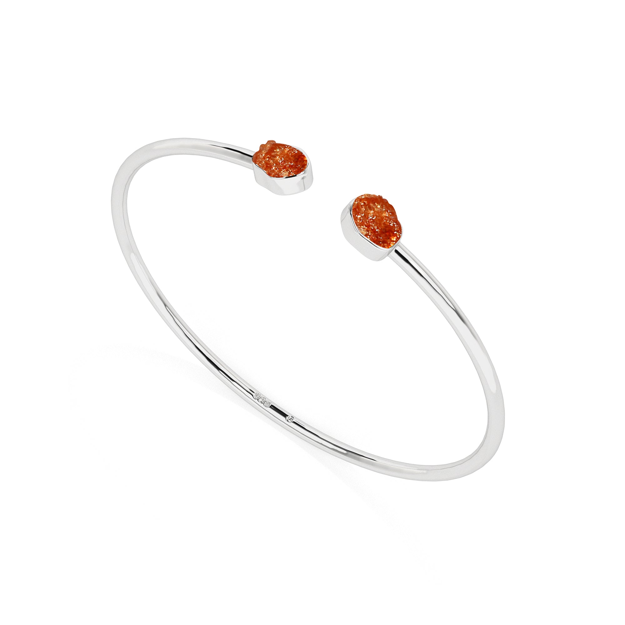 natural sunstone rough shape twister bracelet