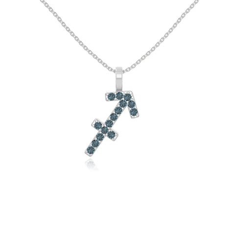 natural london-blue-topaz sagittarius zodiac necklaces in sterling silver 