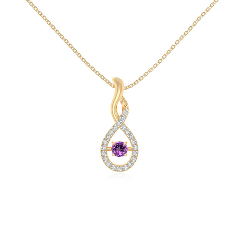 natural amethyst infinity necklaces in yellow gold vermeil 
