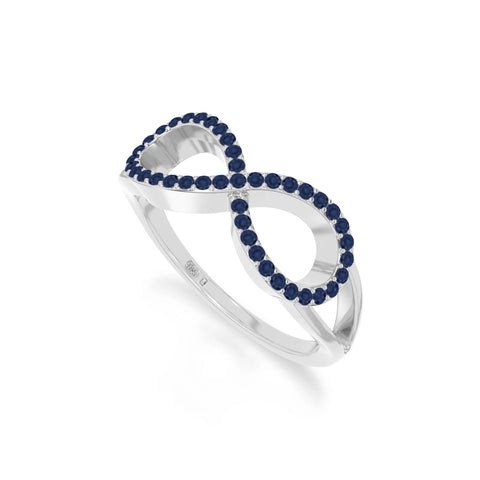 natural blue sapphire infinity promise rings in sterling silver 