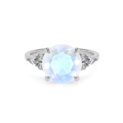 natural rainbow-moonstone round solitaire engagement ring