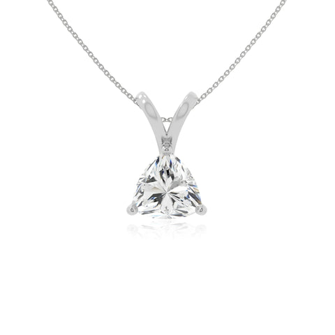 moissanite v-bale solitaire necklaces in sterling silver 