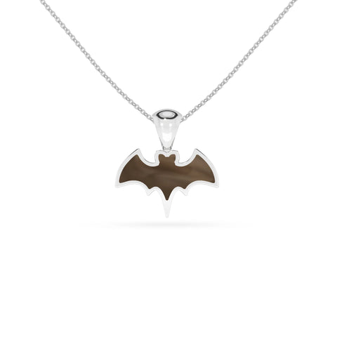 natural smoky-quartz bat shape pendant necklace