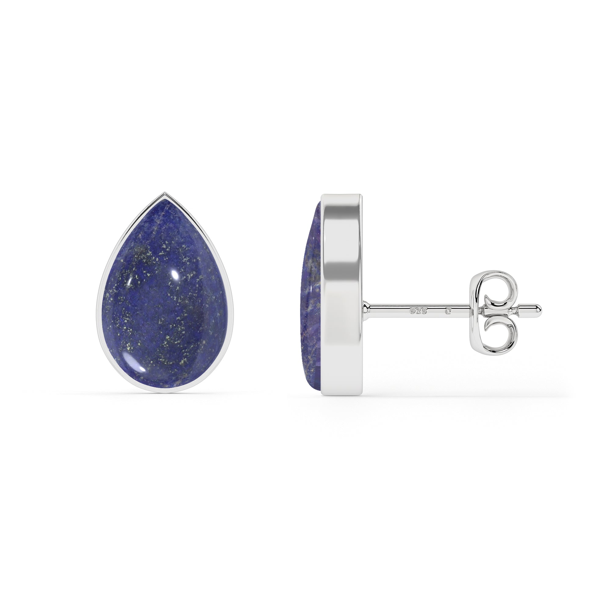 natural lapis lazuli pear shape stud earrings