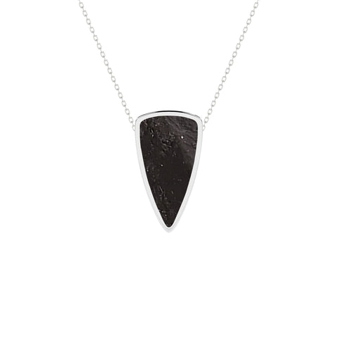 natural shungite bullet shape pendant necklace