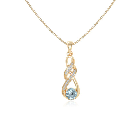 natural aquamarine infinity necklaces in yellow gold vermeil 