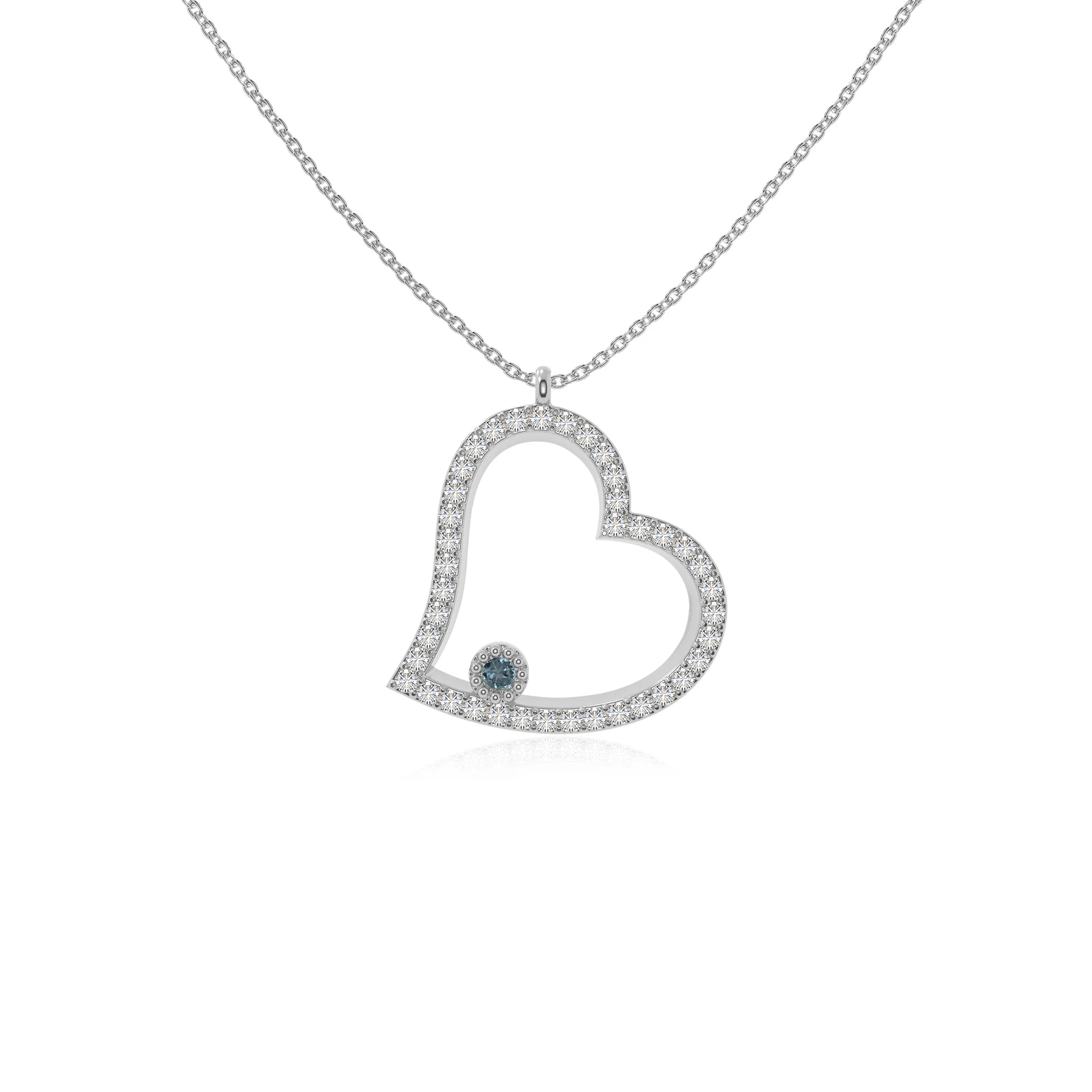 natural london-blue-topaz heart necklaces in sterling silver 
