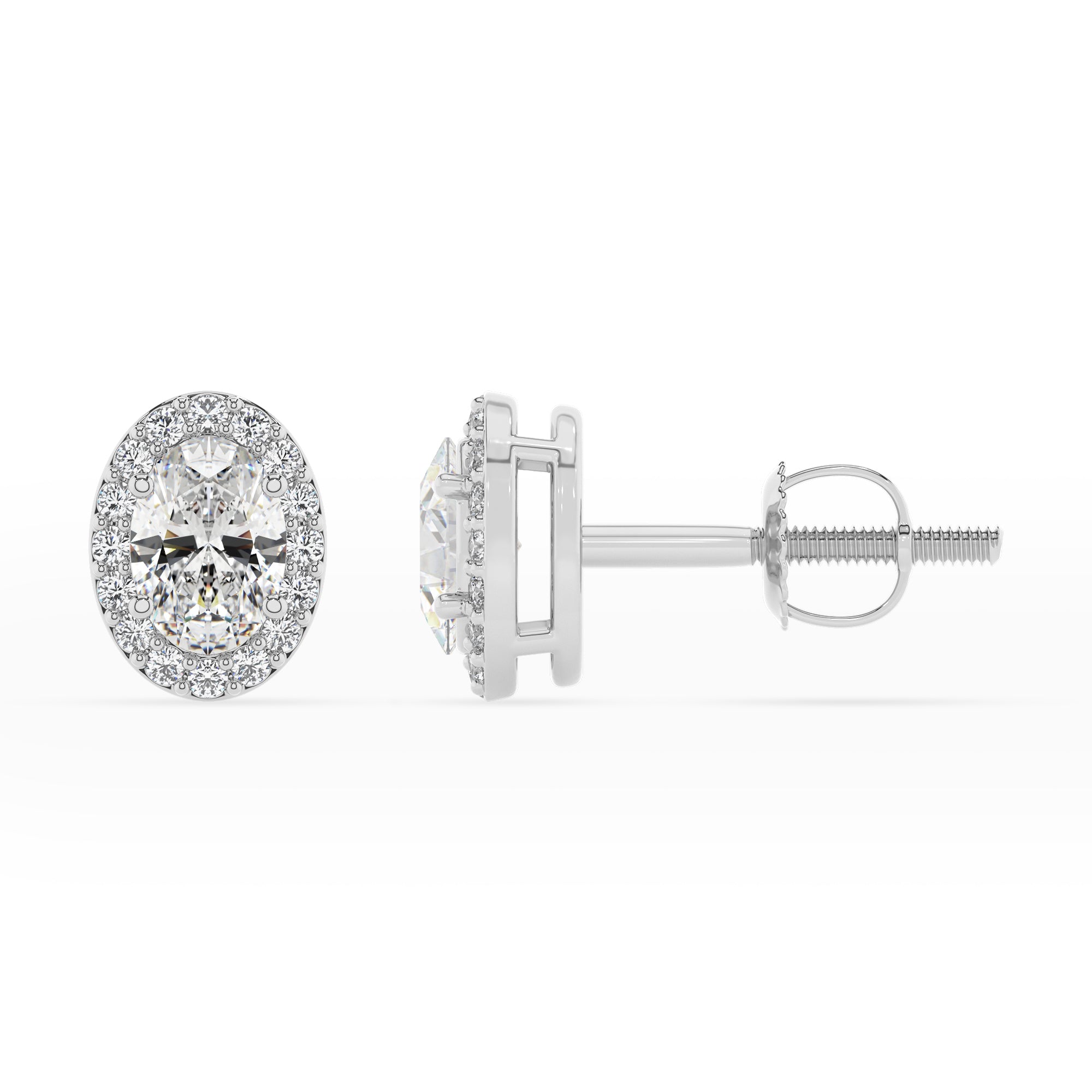 lab grown moissanite oval stud earrings with moissanite 