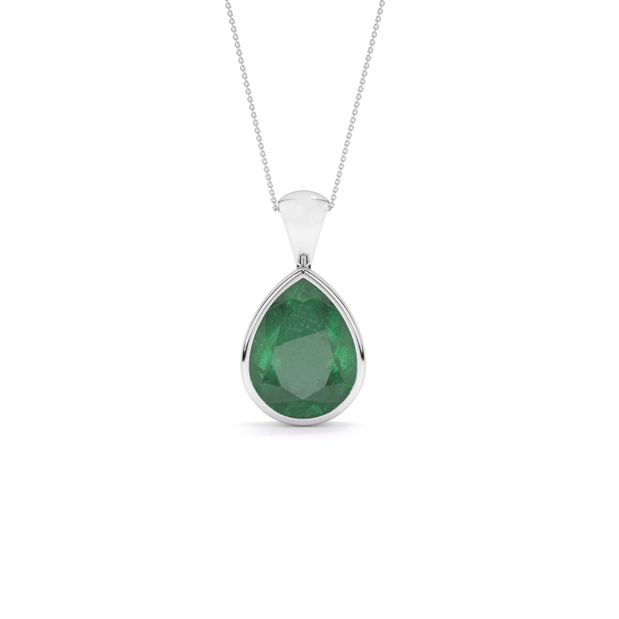 natural emerald pear shape pendant necklace