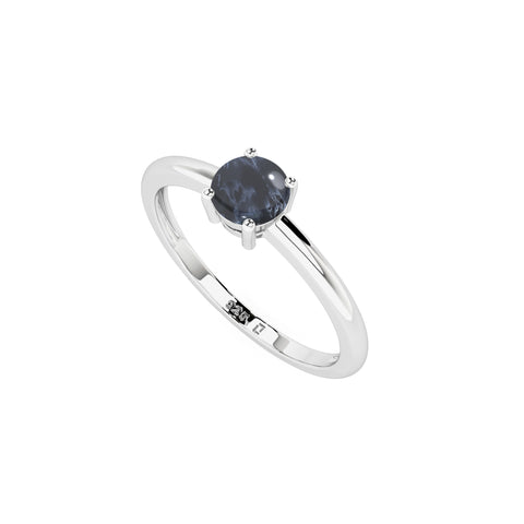 pietersite round cab stackable prong-set ring