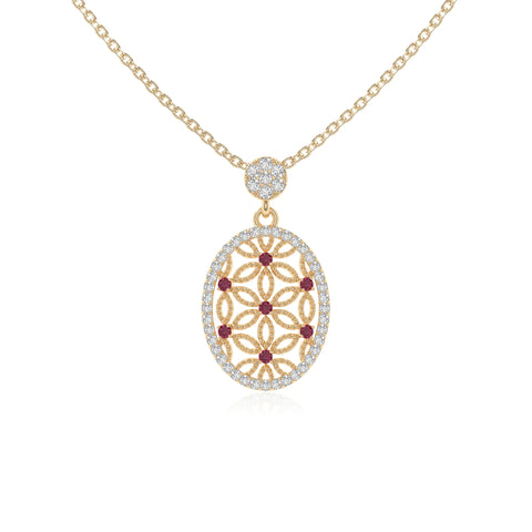 natural ruby infinity love knot necklaces in yellow gold vermeil 