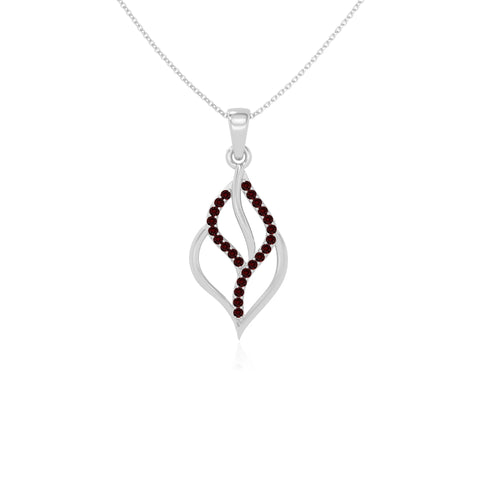 natural garnet leaf necklaces in sterling silver 