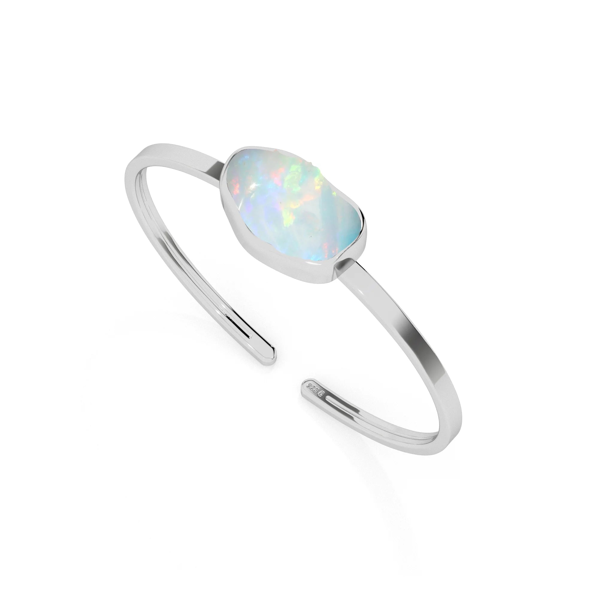 natural ethiopian-opal rough shape twister bracelet