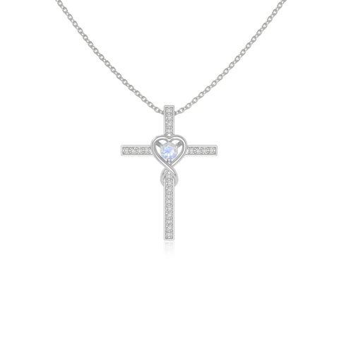 rainbow moonstone infinity cross necklaces in sterling silver 