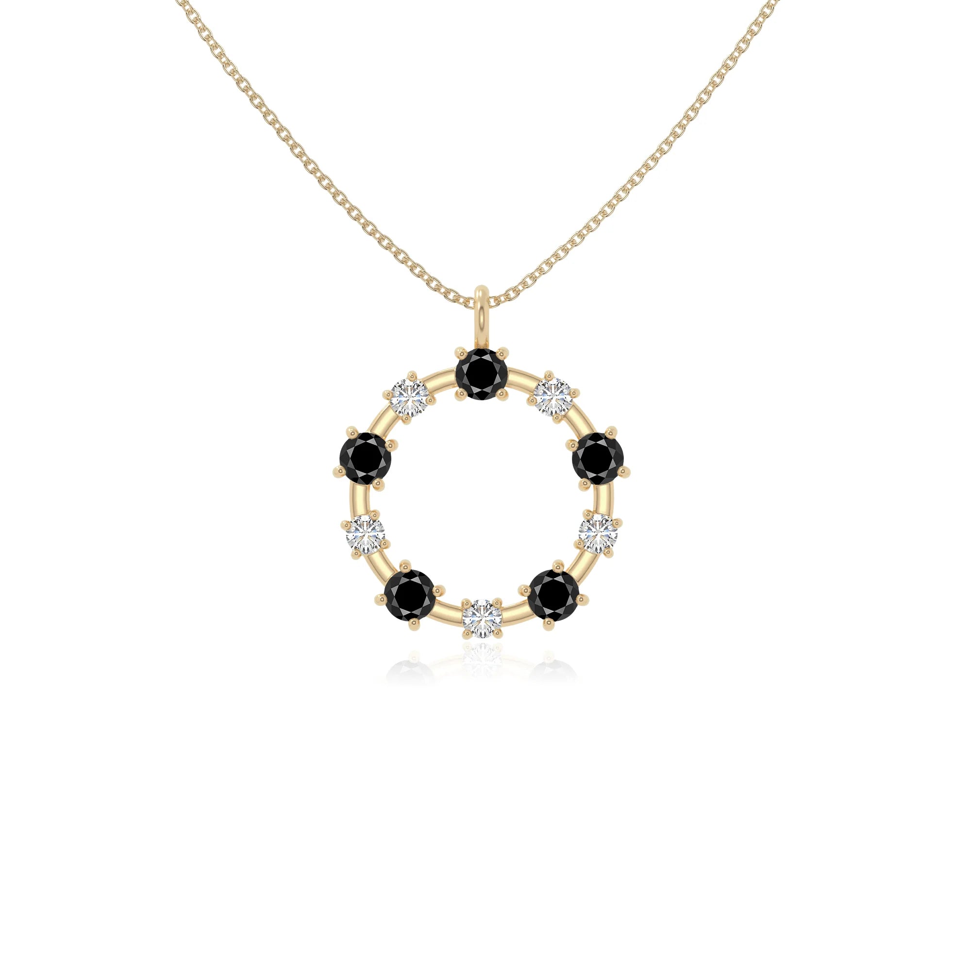 natural black-onyx infinity love knot necklaces in yellow gold vermeil 