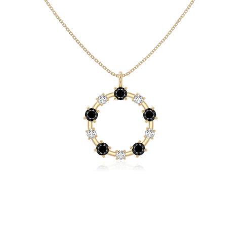 natural black-onyx infinity love knot necklaces in yellow gold vermeil 