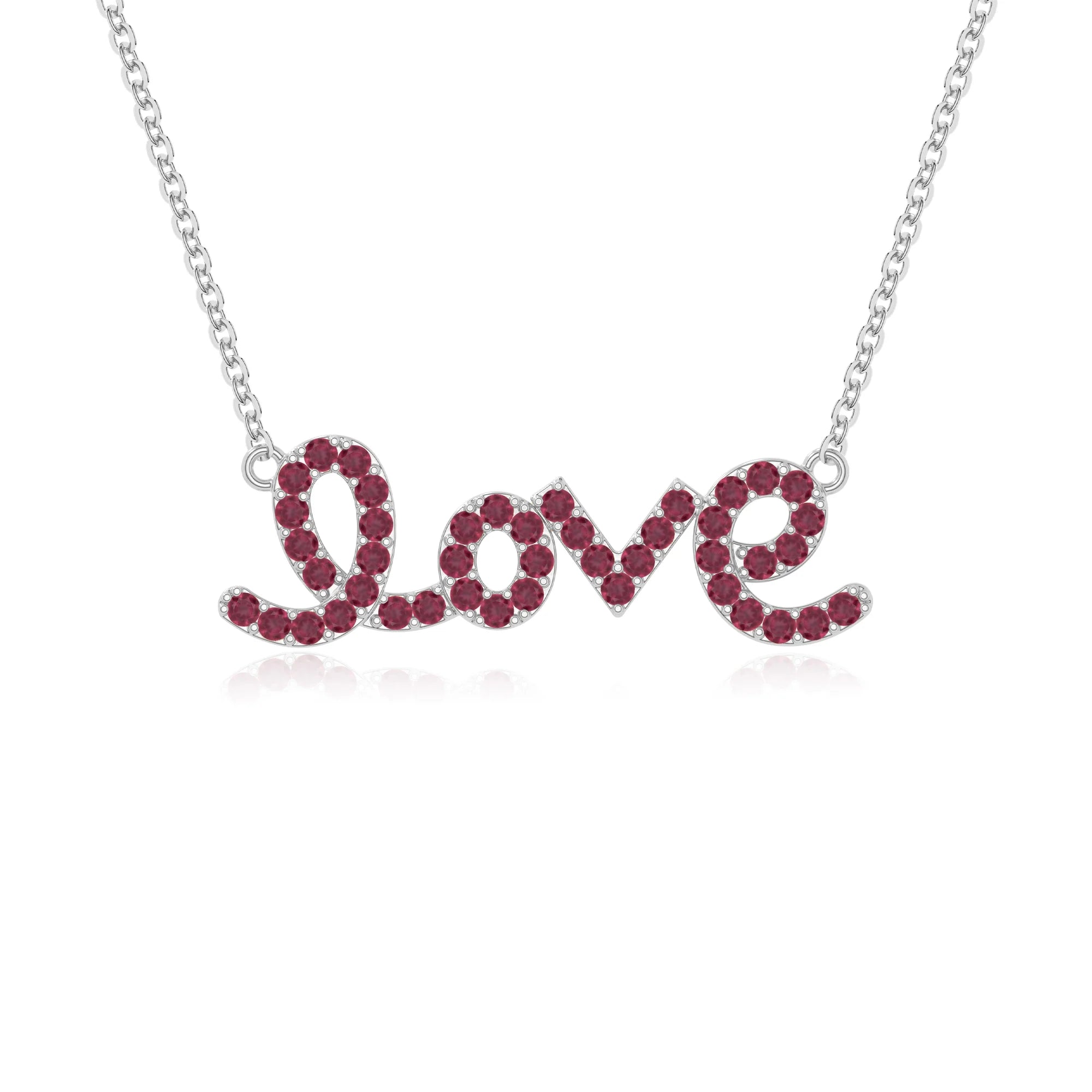 natural ruby infinity love knot necklaces in sterling silver 
