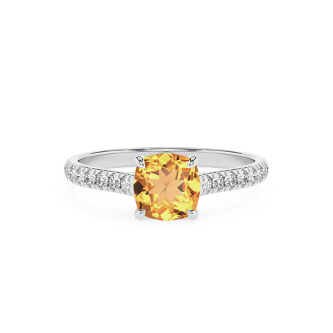 lab-grown citrine cushion half eterity solitaire engagement ring