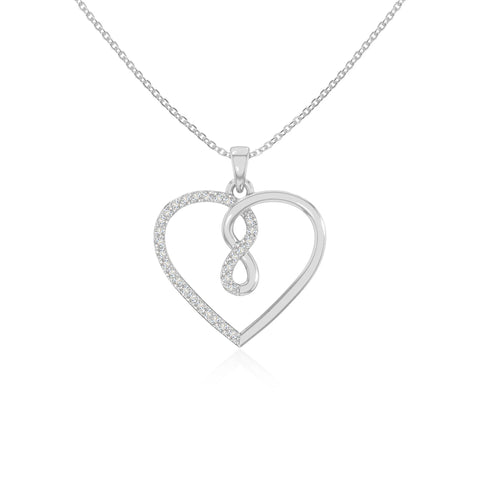 moissanite infinity heart necklaces in sterling silver 