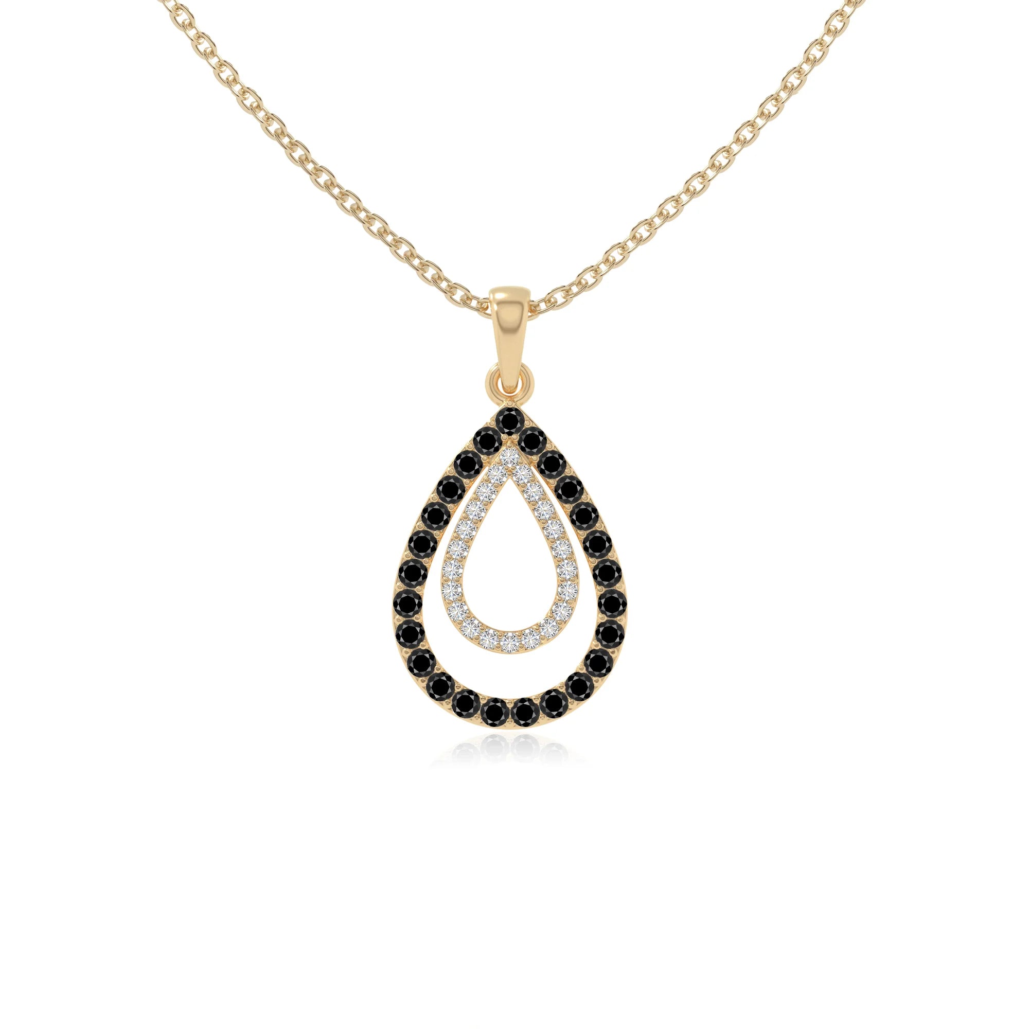natural black-onyx infinity love knot necklaces in yellow gold vermeil 