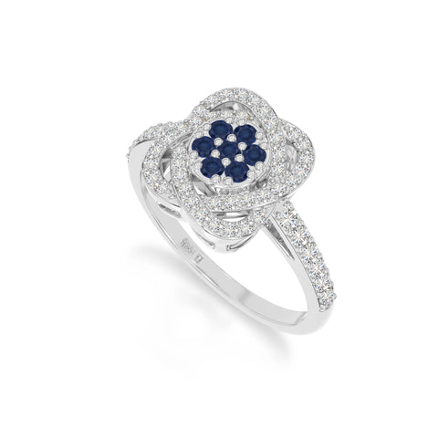 natural blue sapphire infinity promise rings in sterling silver 