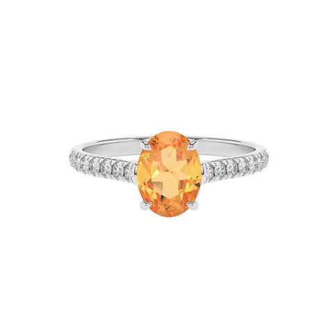 lab-grown citrine oval half eterity solitaire engagement ring