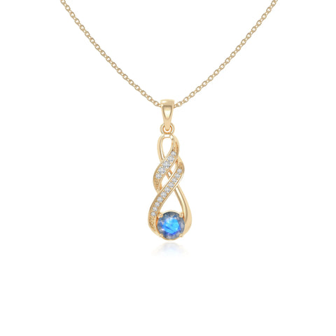 natural labradorite infinity necklaces in yellow gold vermeil 
