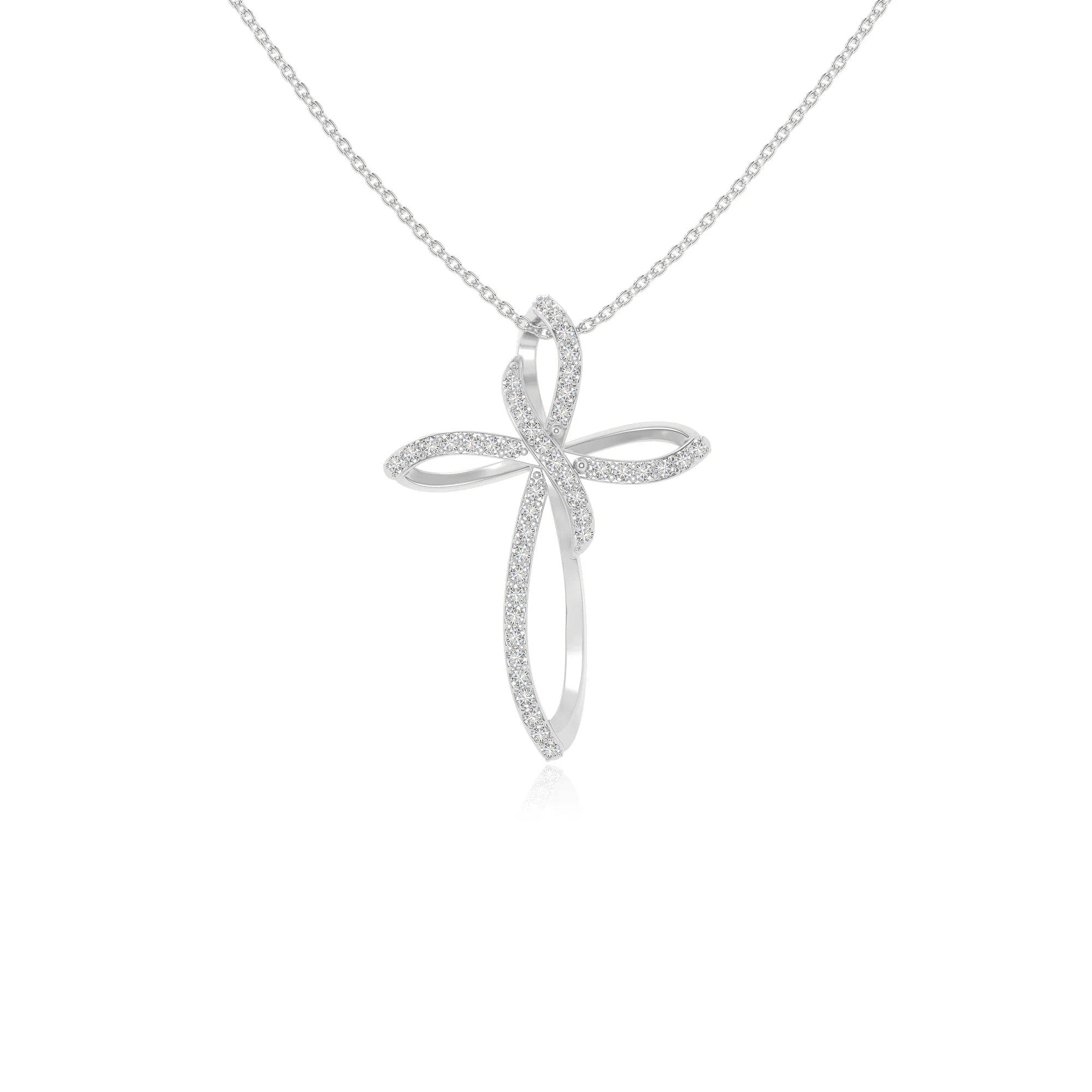 moissanite infinity cross necklaces in sterling silver 