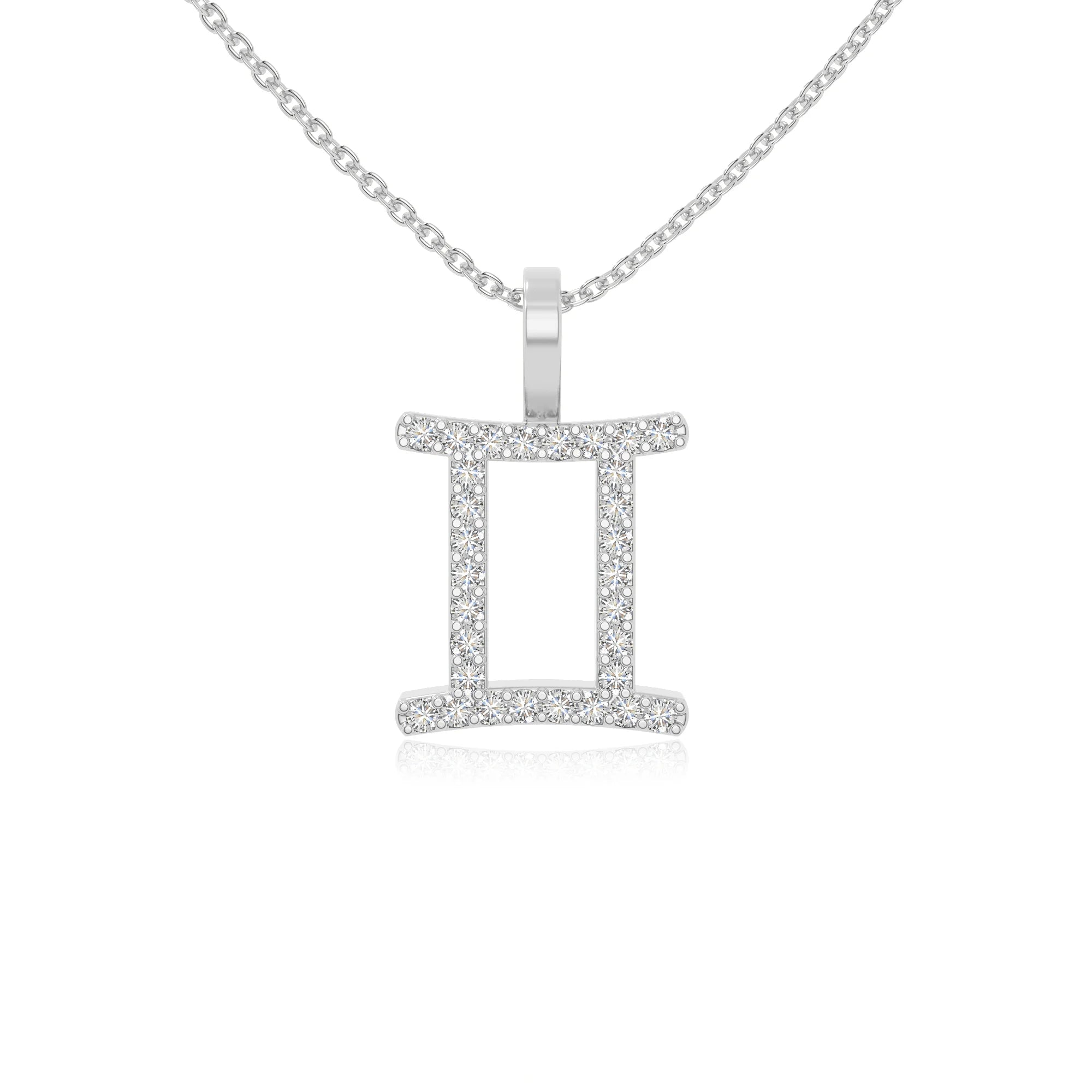 moissanite gemini zodiac necklaces in sterling silver 