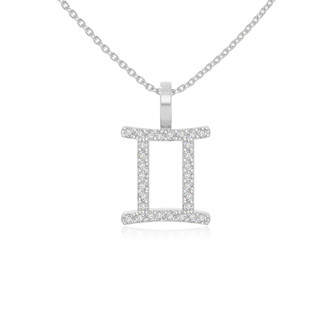 moissanite gemini zodiac necklaces in sterling silver 
