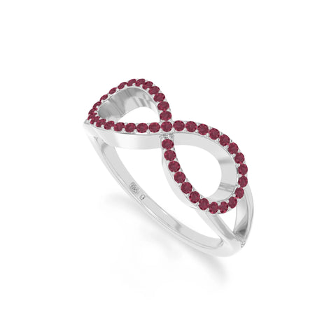 natural ruby infinity promise rings in sterling silver 