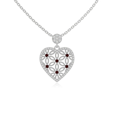 natural garnet infinity love knot necklaces in sterling silver 