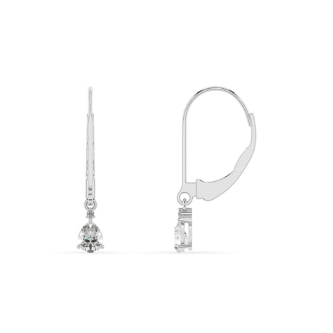 lab grown moissanite pear dangle earrings with moissanite 