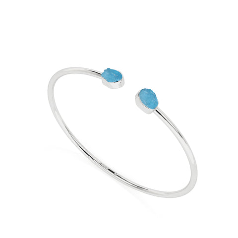 natural neon-apatite rough shape twister bracelet