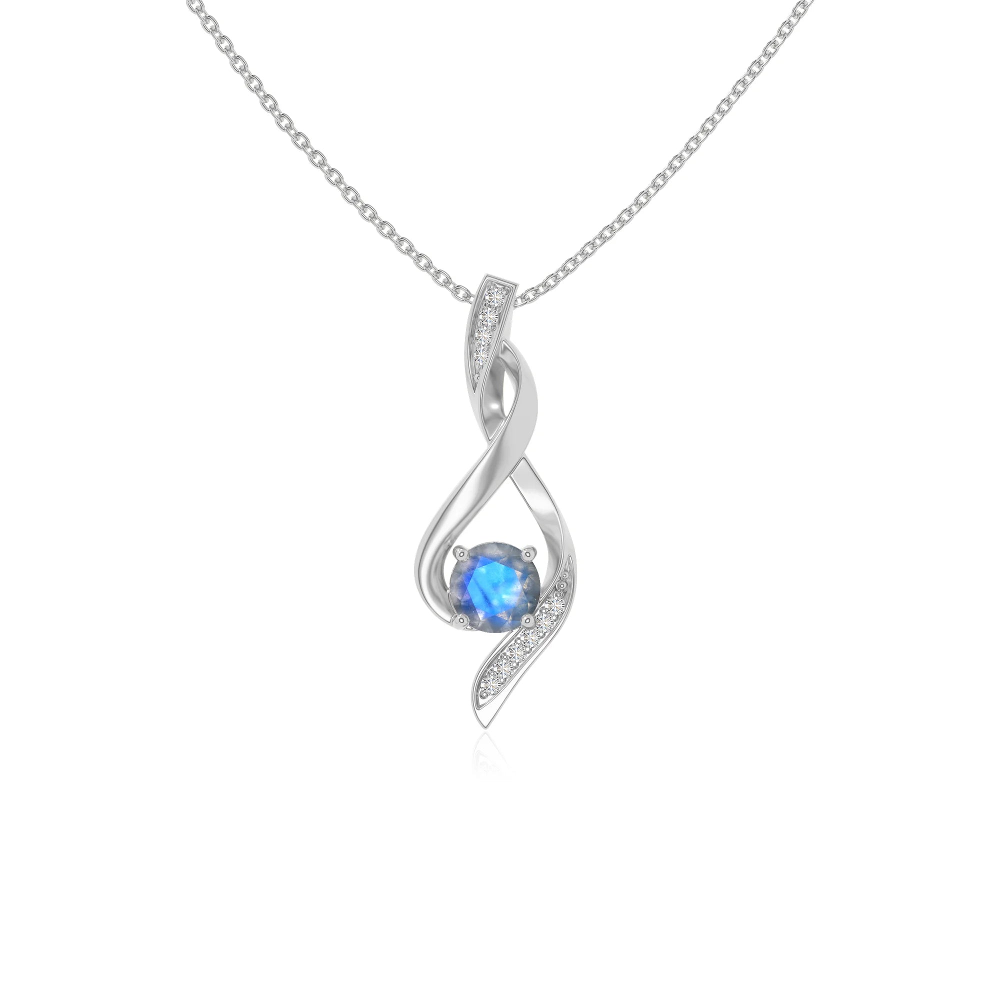 natural labradorite infinity necklaces in sterling silver 