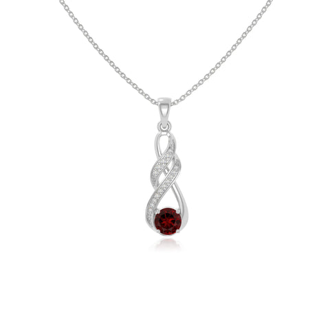 natural garnet infinity necklaces in sterling silver 