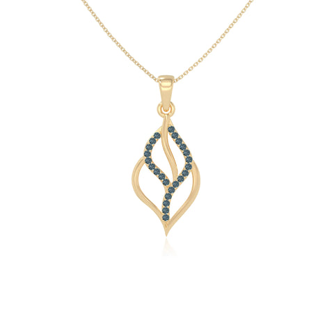 natural london-blue-topaz leaf necklaces in yellow gold vermeil 