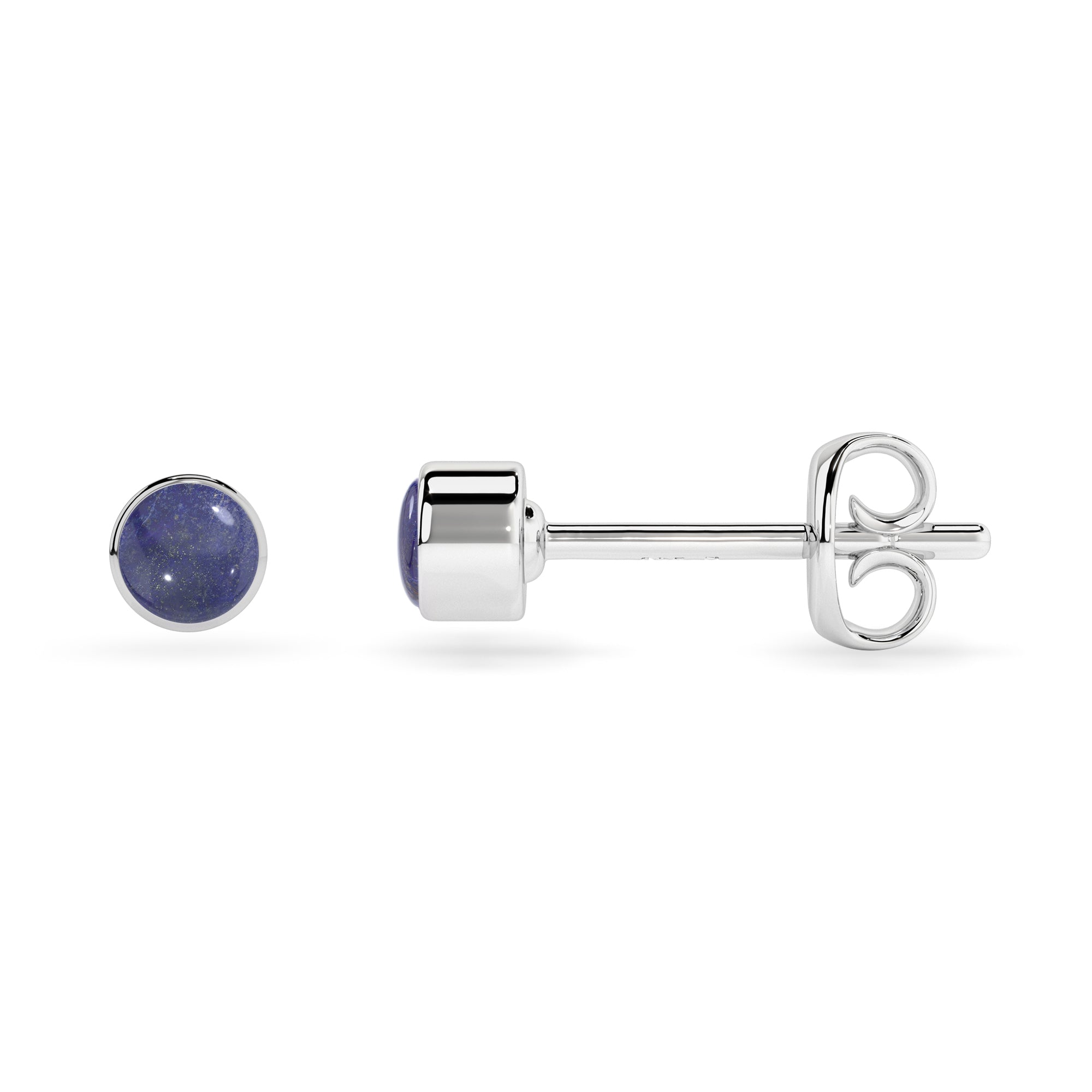 natural lapis lazuli round shape stud earrings