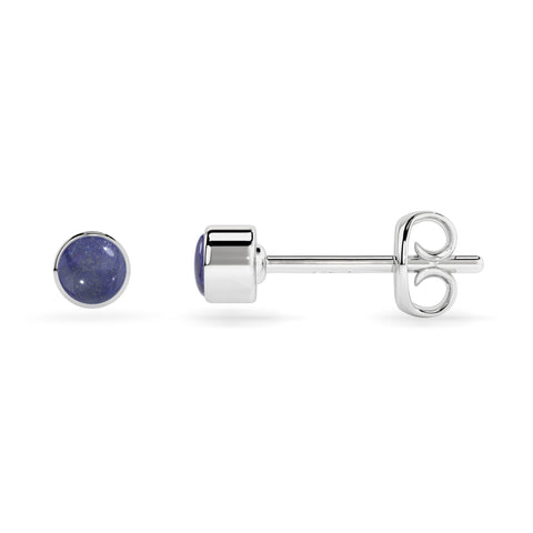 natural lapis lazuli round shape stud earrings