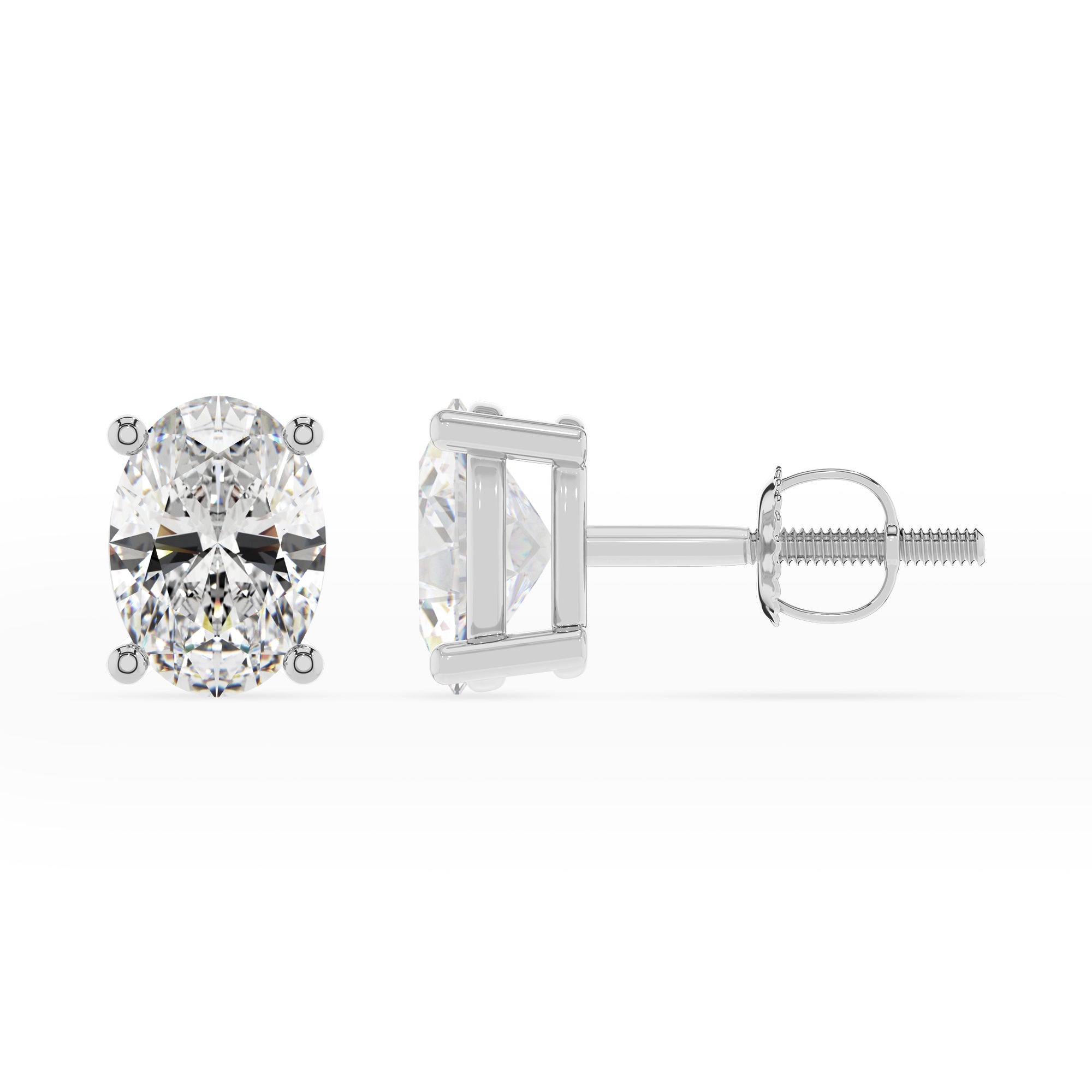 lab grown moissanite oval stud earrings 