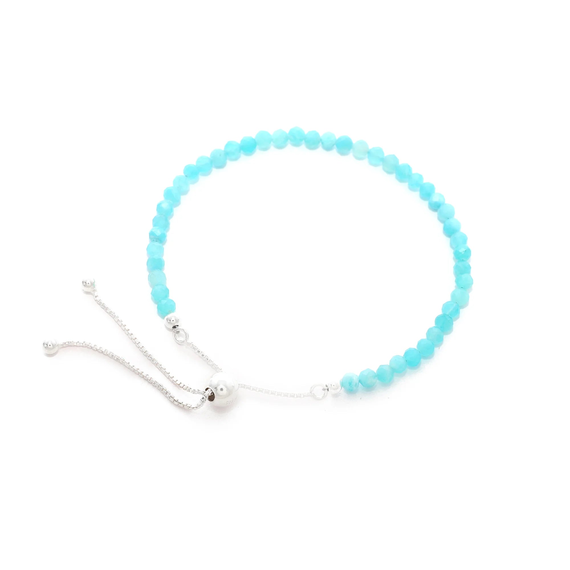 natural amazonite round shape bolo bracelet